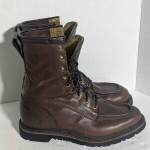 Men's Filson Uplander Boots Brown Leather Uppers Size10 D Made In USA 50115